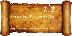 Korponai Margaréta névjegykártya